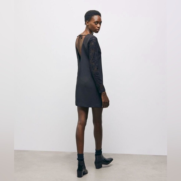 NWT The KOOPLES Vestiaire Black Lace Sleeve Mini Dress Sz 3 US Large - Picture 5 of 10